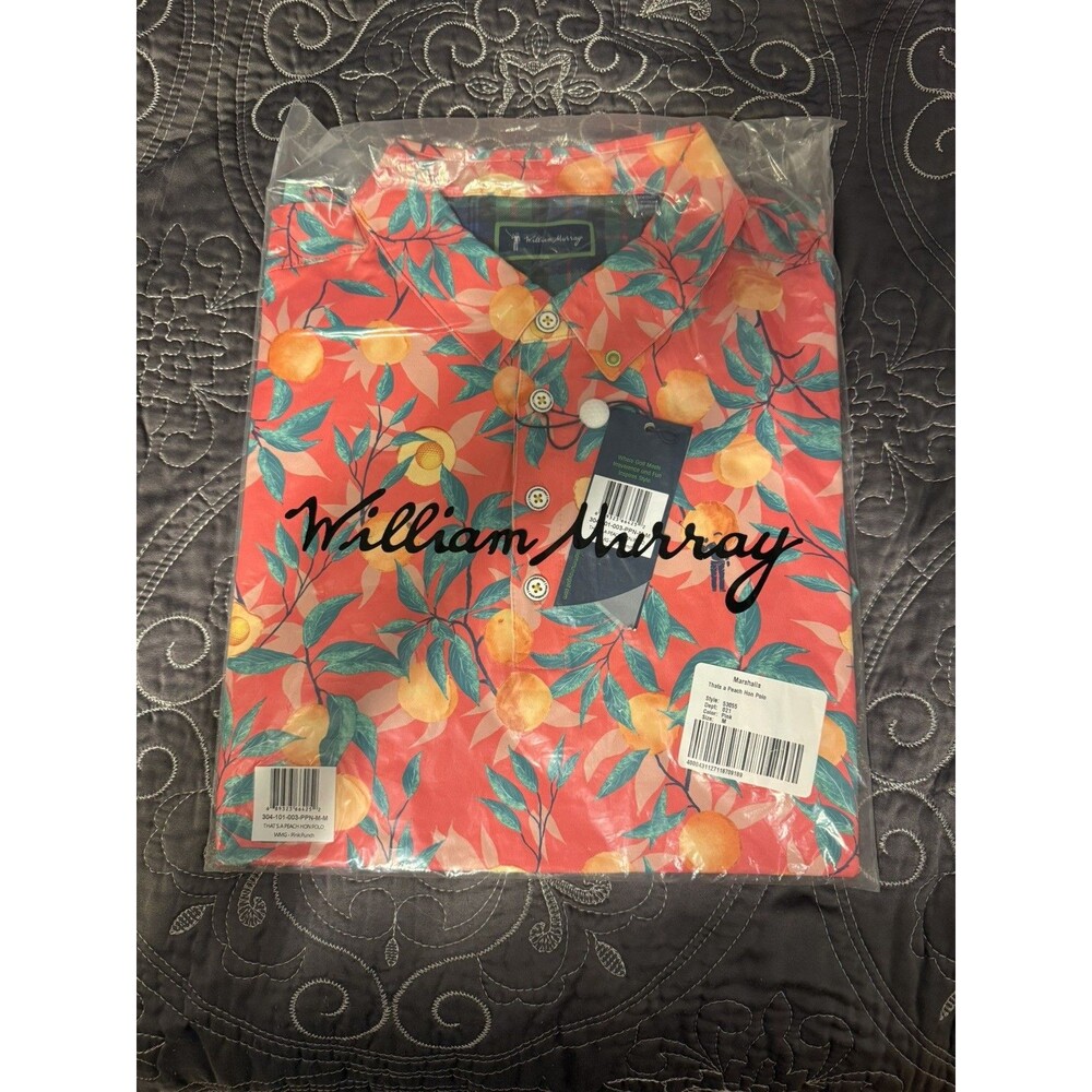 William Murray Golf Polo Shirt Men’s M Medium That’s A Peach Hon Pink NEW